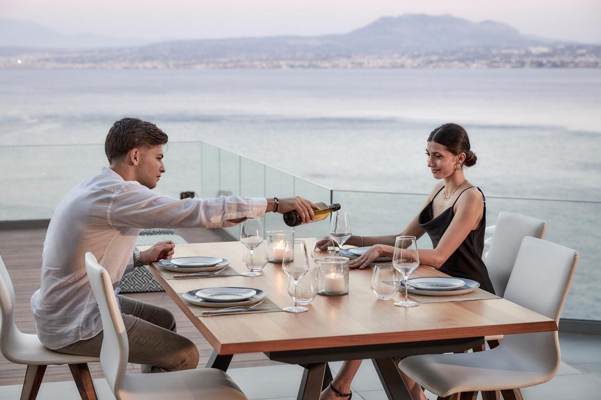 Beachfront Villa In Crete - Epavli Luxury Villa Agia Pelagia  Luaran gambar