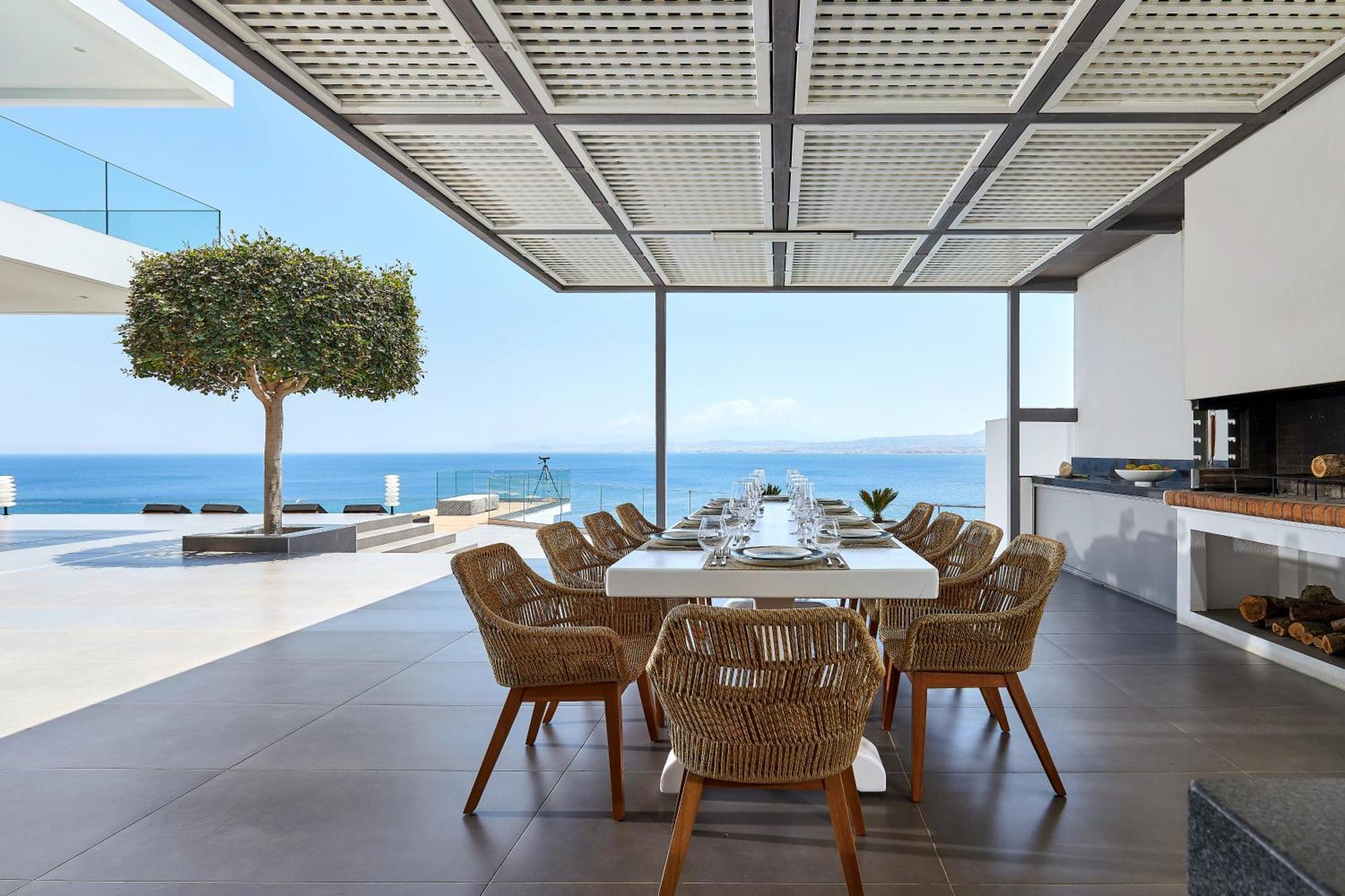 Beachfront Villa In Crete - Epavli Luxury Villa Agia Pelagia  Luaran gambar