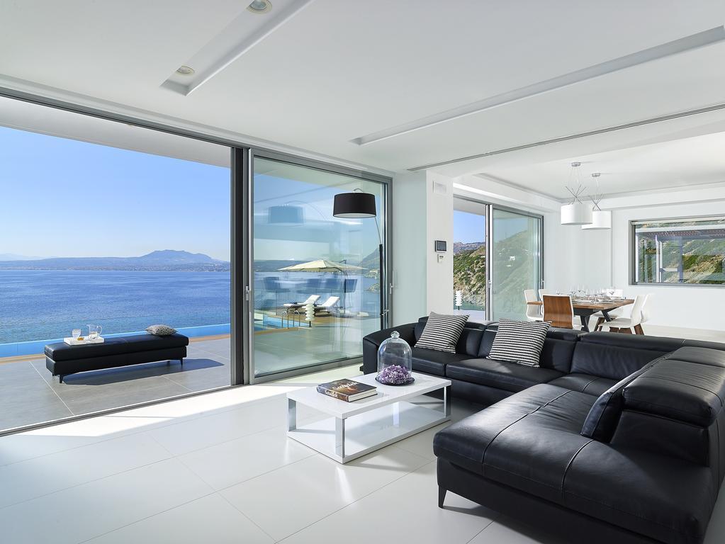 Beachfront Villa In Crete - Epavli Luxury Villa Agia Pelagia  Luaran gambar