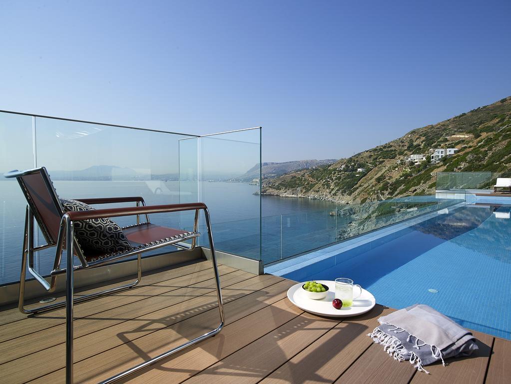 Beachfront Villa In Crete - Epavli Luxury Villa Agia Pelagia  Luaran gambar
