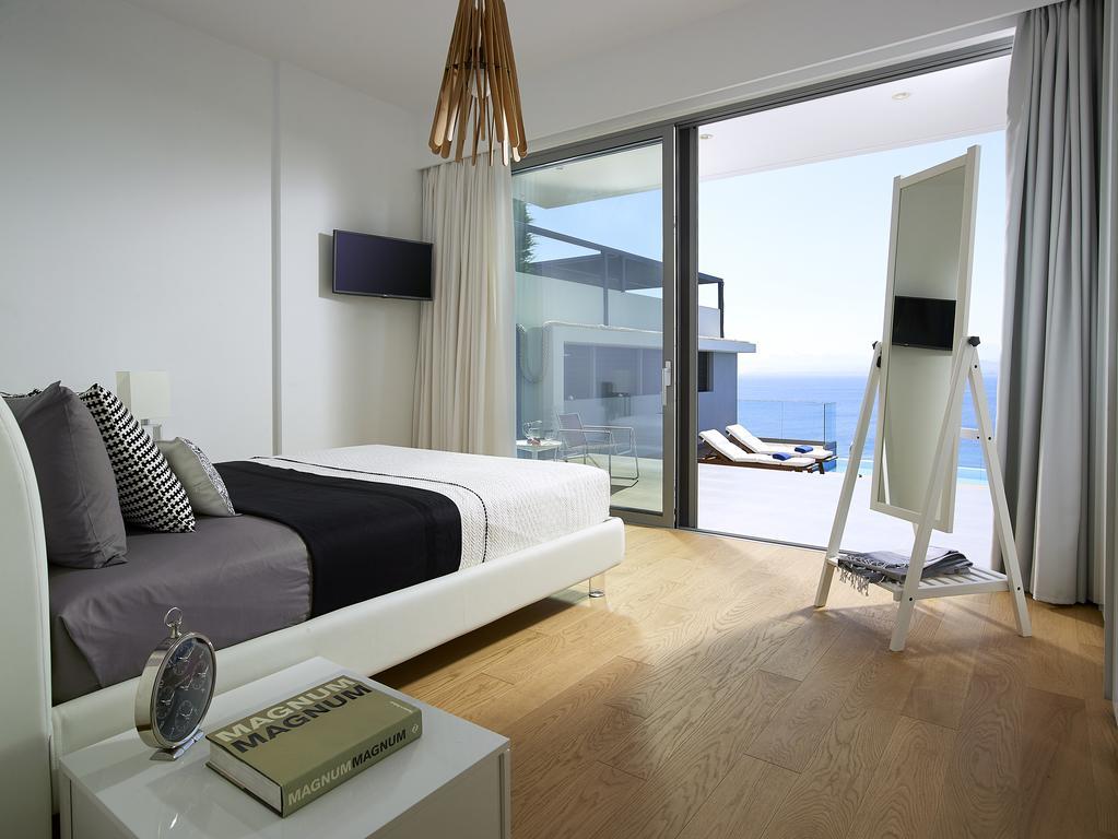 Beachfront Villa In Crete - Epavli Luxury Villa Agia Pelagia  Luaran gambar